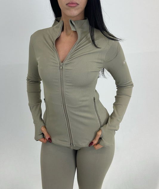 Body Shaping Sport Jacket - Olive Tree